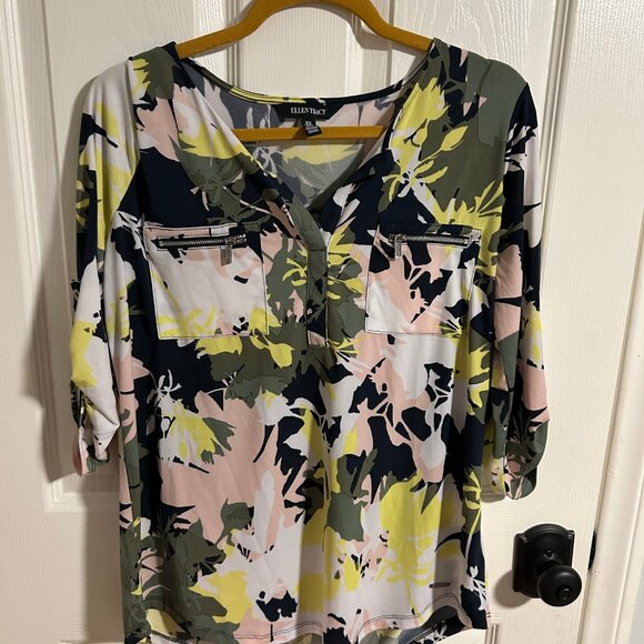 Ellen Tracy Floral Blouse - Picture 1 of 3